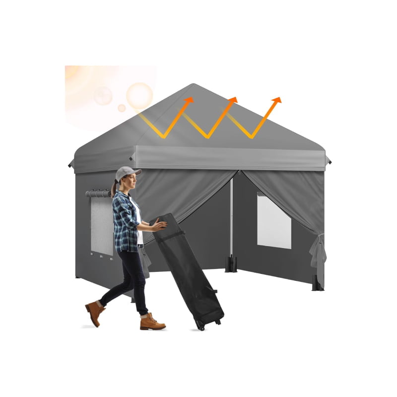 3m x 3m Pop-Up Gazebo with Sides, Waterproof Canopy, UV Protection, Mesh Windows